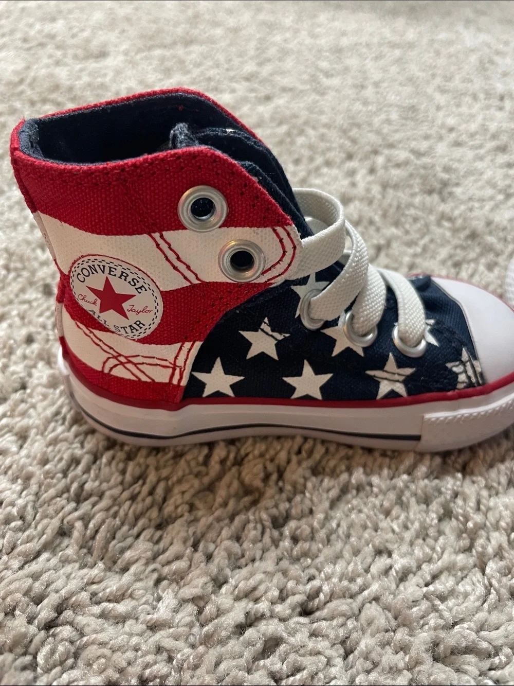 Converse Kids Red & White Striped All Star High-Tops